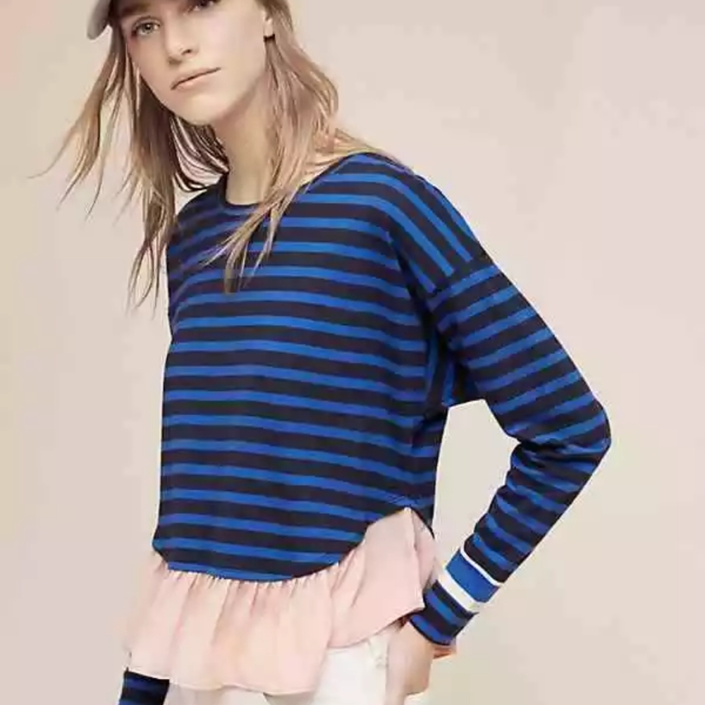 Anthropologie Deletta raglan baseball layered top